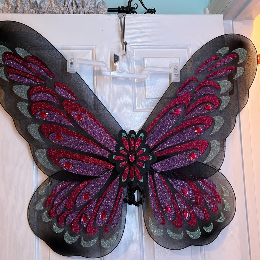 Black and Purple Butterfly Wings